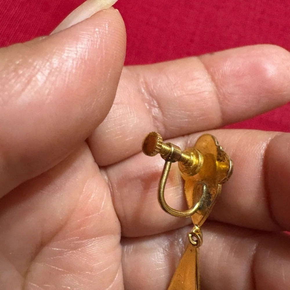 Vintage Elegant Gold and Silver Teardrop Earrings